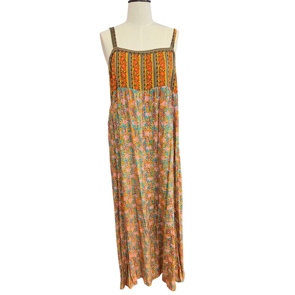 NATURAL LIFE Orange Floral Maxi Dress